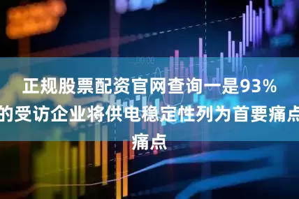 正规股票配资官网查询一是93%的受访企业将供电稳定性列为首要痛点